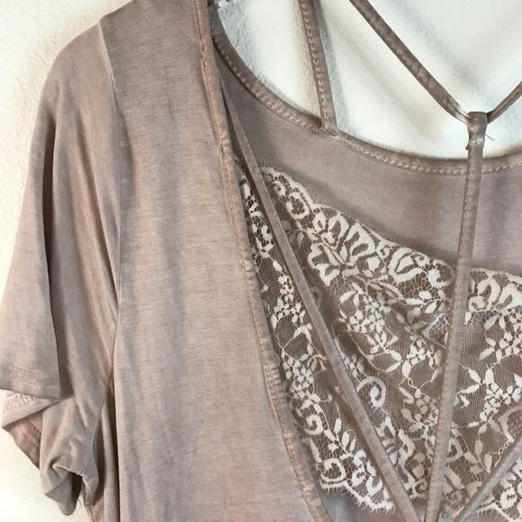 Andrée By Unit Knit Tunic With Lace Panel and Crisscross Back Straps Size Large - Picture 7 of 8